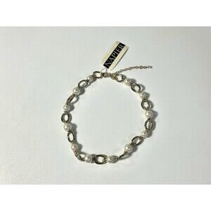 Napier Necklace Faux Pearl Chunky Chain Link Necklace